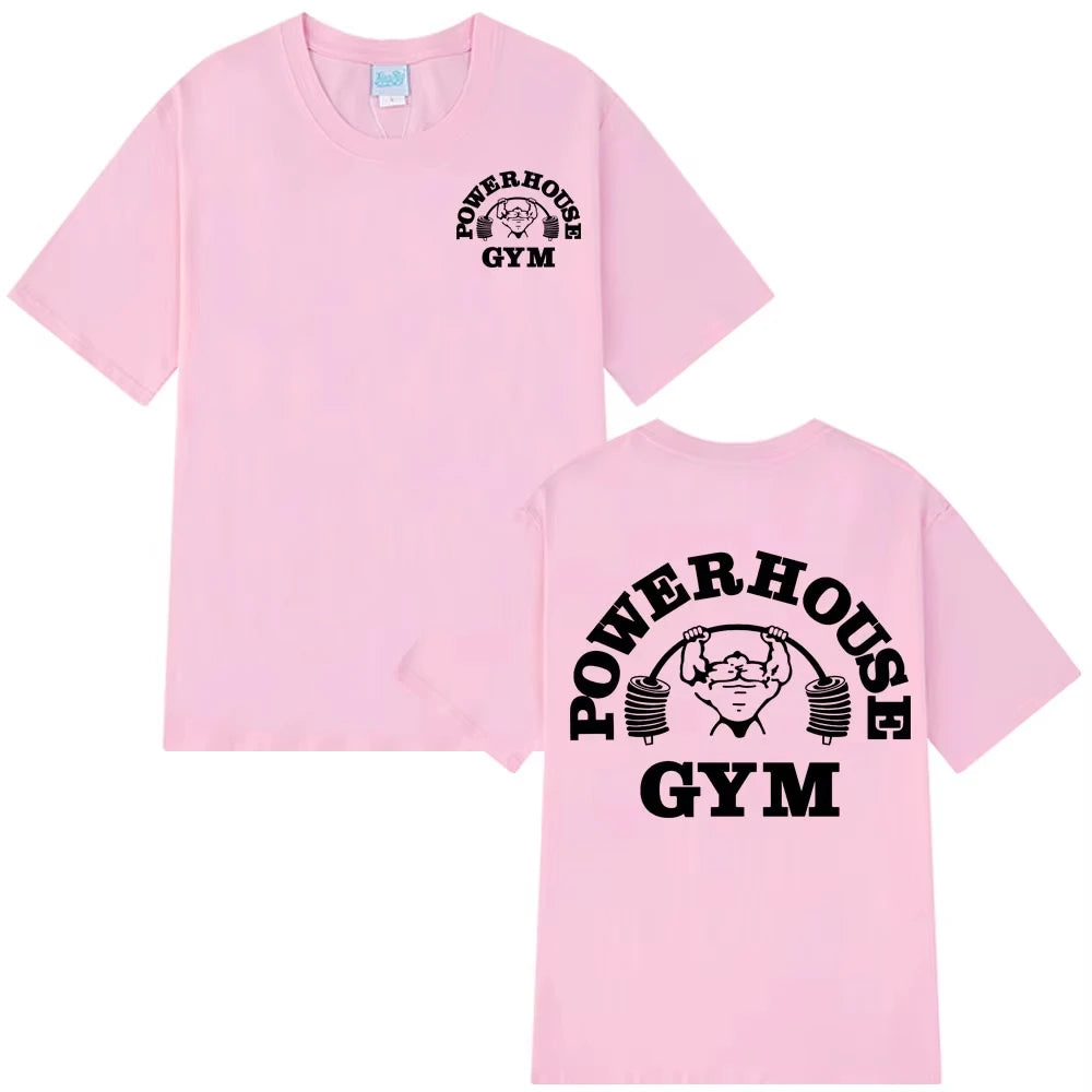 Gym Logo Graphic T Shirts Men Women Olympia Fitness Short Sleeve T-shirts Summer Pure Cotton Vintage Man T-shirt Tops