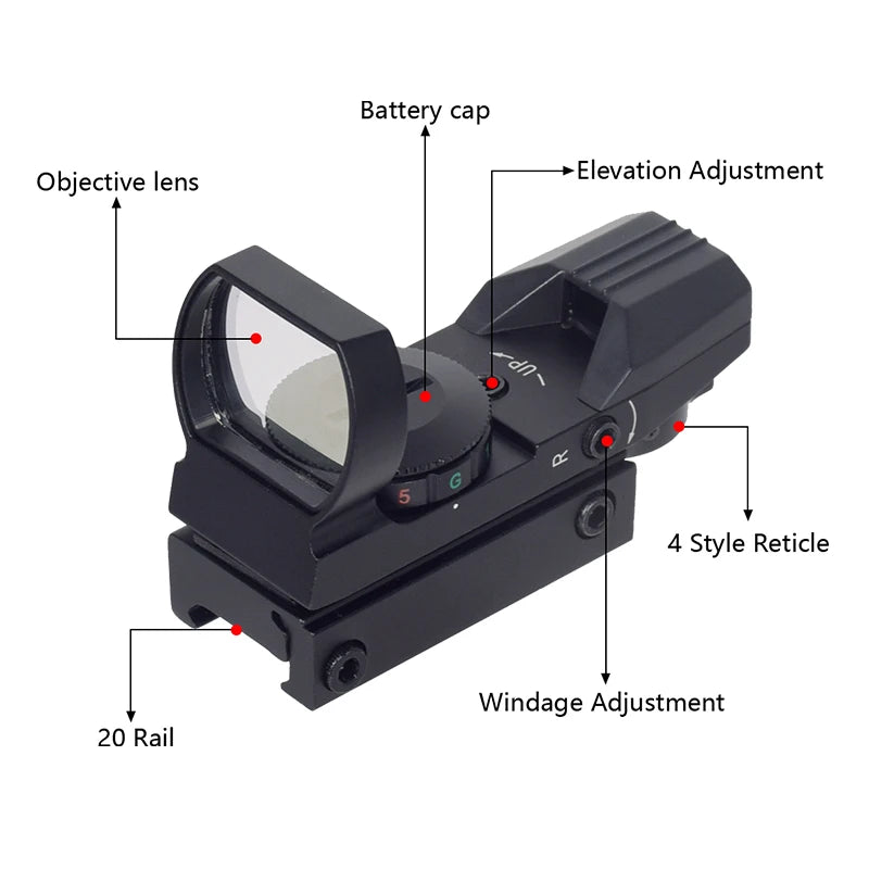 Optical Red Dot Sight Outdoor Shooting Reflex Pisto Rifle Scope Holographic Hunting Riflescope Ar15 M4 M16 Tactical Accessory