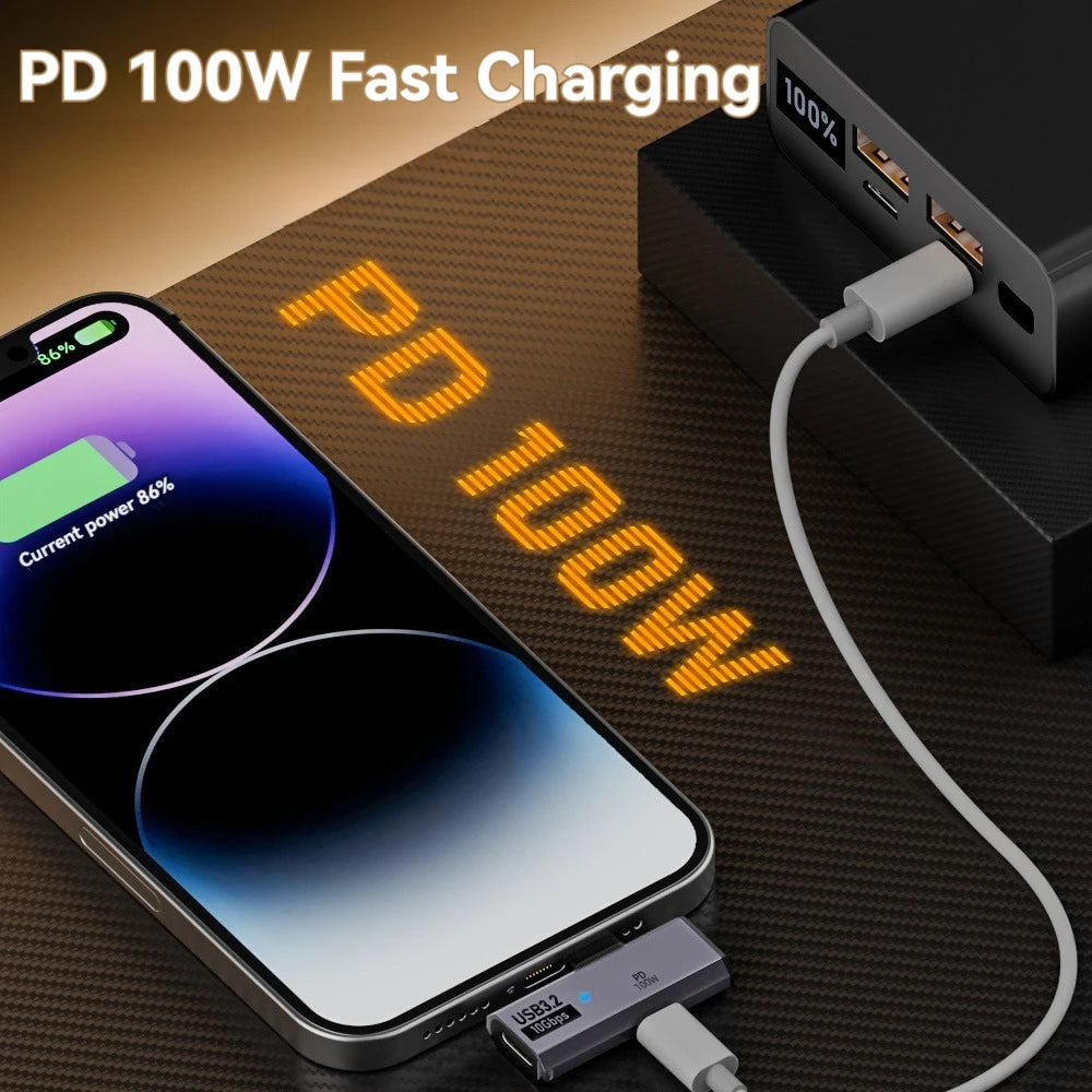 Type-C 10Gbps/Headphone Adapter with PD 100W Charging Port 2-in-1 USB C Splitter for Rog Ally, Steam Deck, Laptop, Mobile Phone