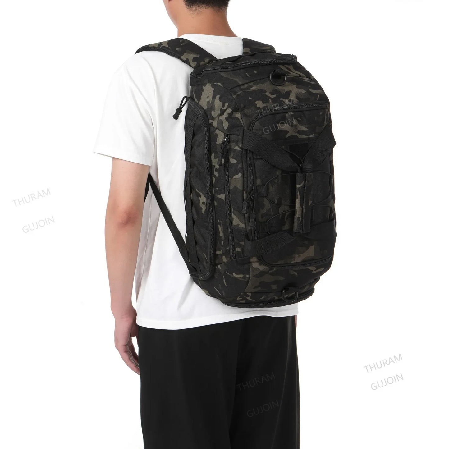 Gym Backpack with Shoe Compartment Convertible Duffel Sling Bag for Men Women Weekender Overnight Bag 3-in-1 Tactical Travel Bag