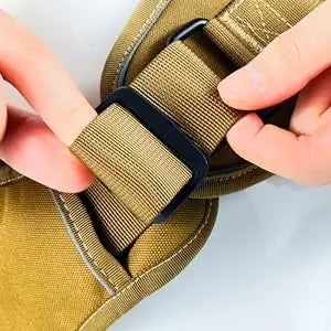 Tactical Dog Harness, two Metal Buckle Heavy Duty Dog Harness with Do Not Pet nameplate Patch, Reflective Military Dog Harness
