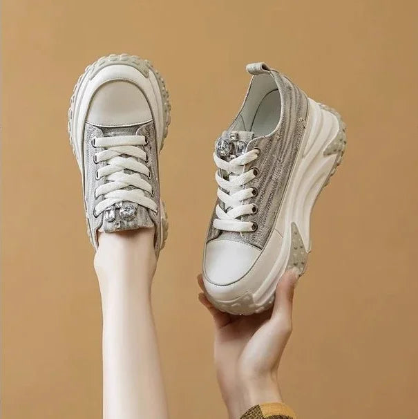 Women's Shoes High on Platform Retro Ladies Footwear Y2k Fashion Casual Light Cheap Offer Daily Routine 39 Vulcanized Shoe Deals