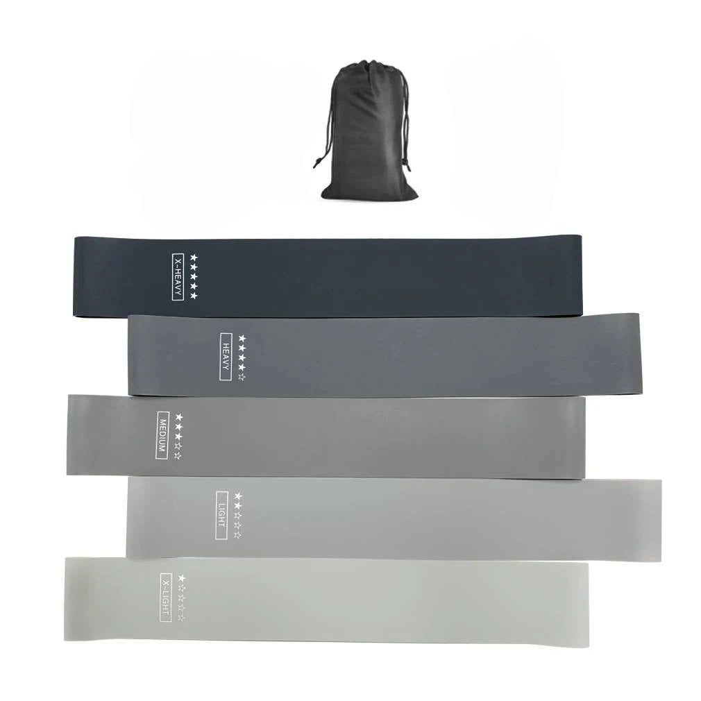 Gray Color Fitness Workout Training Resistance Bands Home Yoga Sport Resistance Bands Stretching Elastic Pilates Gym Equipment