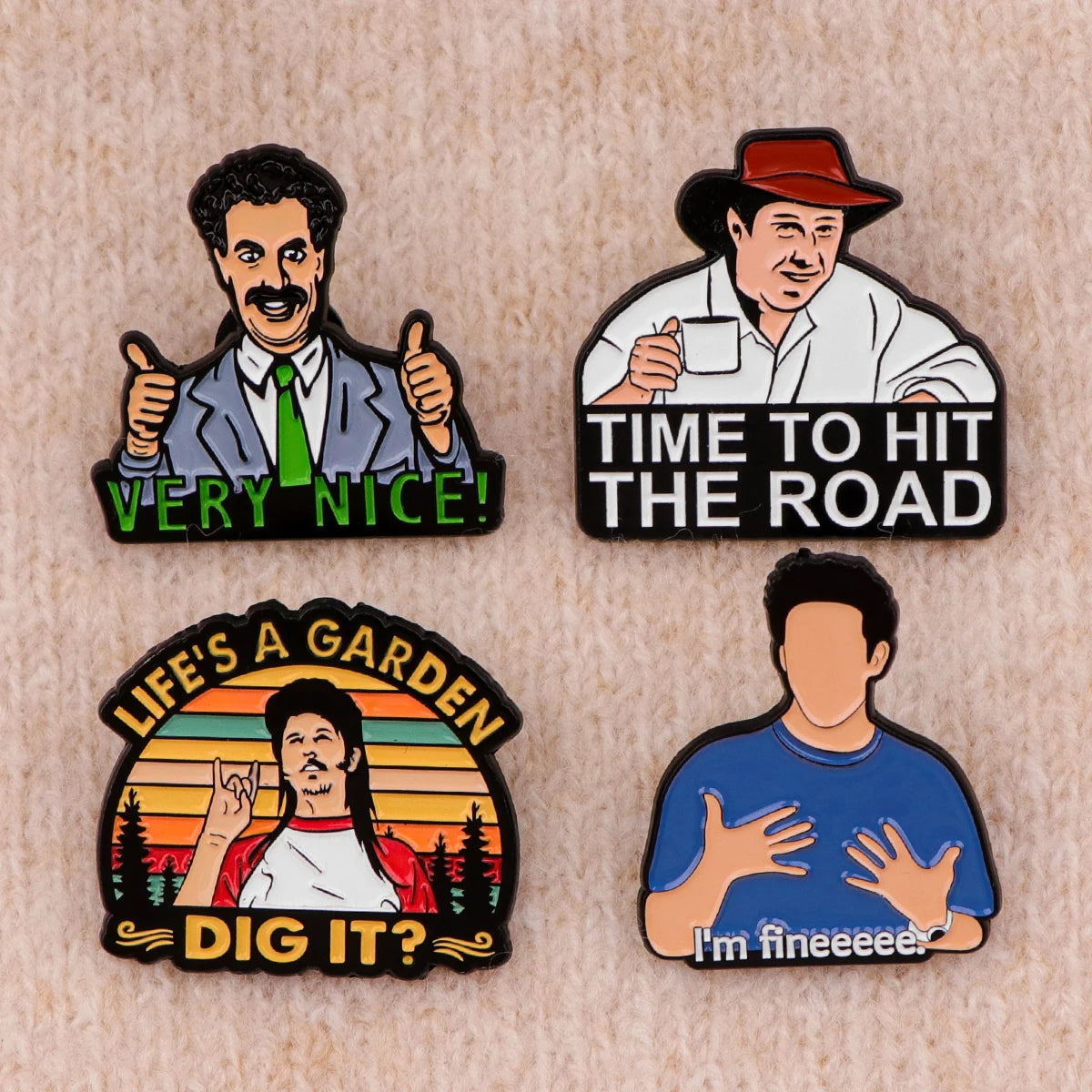 Friends Enamel Pin Funny Quotes Badges on Backpack Women Brooches Men Lapel Pins Cartoon Jewelry Cosplay Accessories Toys Gift