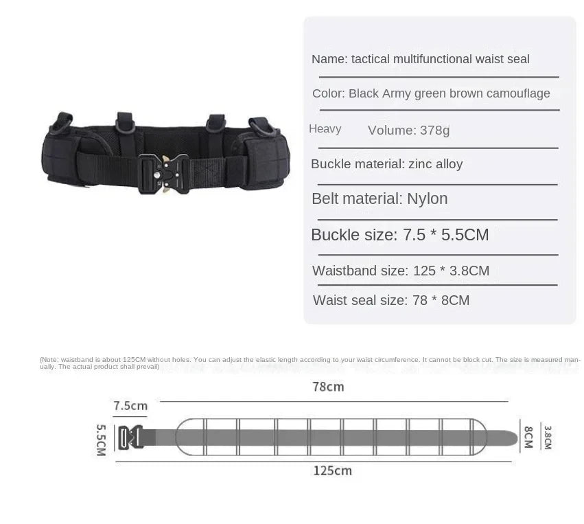 The Tactical Belt Is Made Of Molle Nylon Fabric And Has A Metal Buckle, Making It Suitable For Outdoor Sports And Hunting Belts