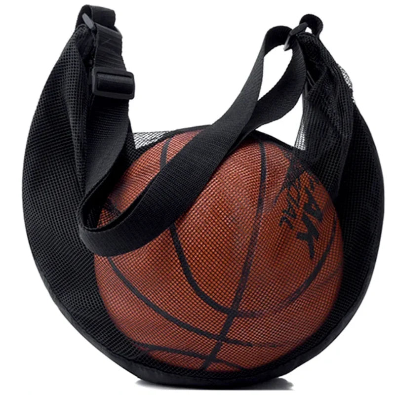 Sports Gym Ball Bag with Zipper Pocket Bag Shoulder Bag Drawstring Storage Oxford Mesh Backpack Basketball Football Pocket Pouch