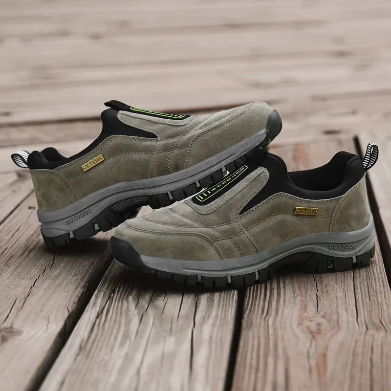 Outdoor Shoe Men Sneakers Sping Slip On Casual Men Shoes Breathable Suede Leather Shoe Anti-skid Walking Shoe Hot Sale Footwear