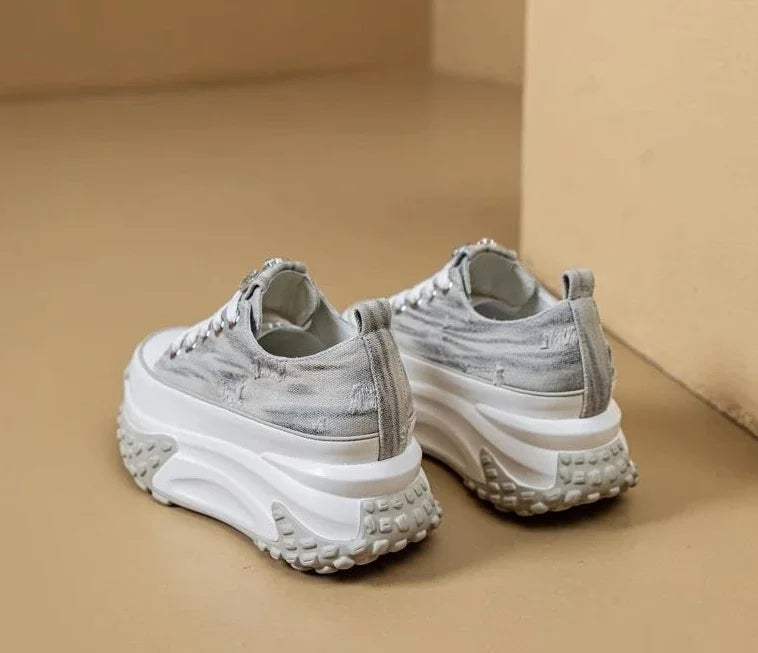 Women's Shoes High on Platform Retro Ladies Footwear Y2k Fashion Casual Light Cheap Offer Daily Routine 39 Vulcanized Shoe Deals