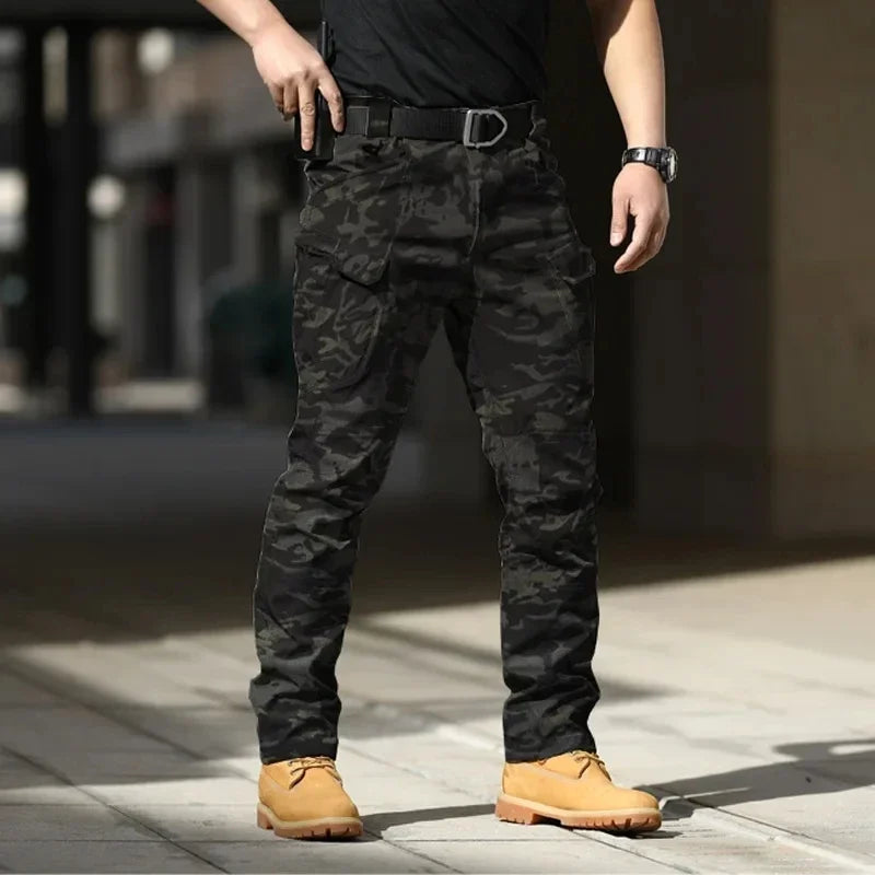 Tactical cargo pants, multi-pocket outdoor functional long pants for men, slim fit, durable and versatile