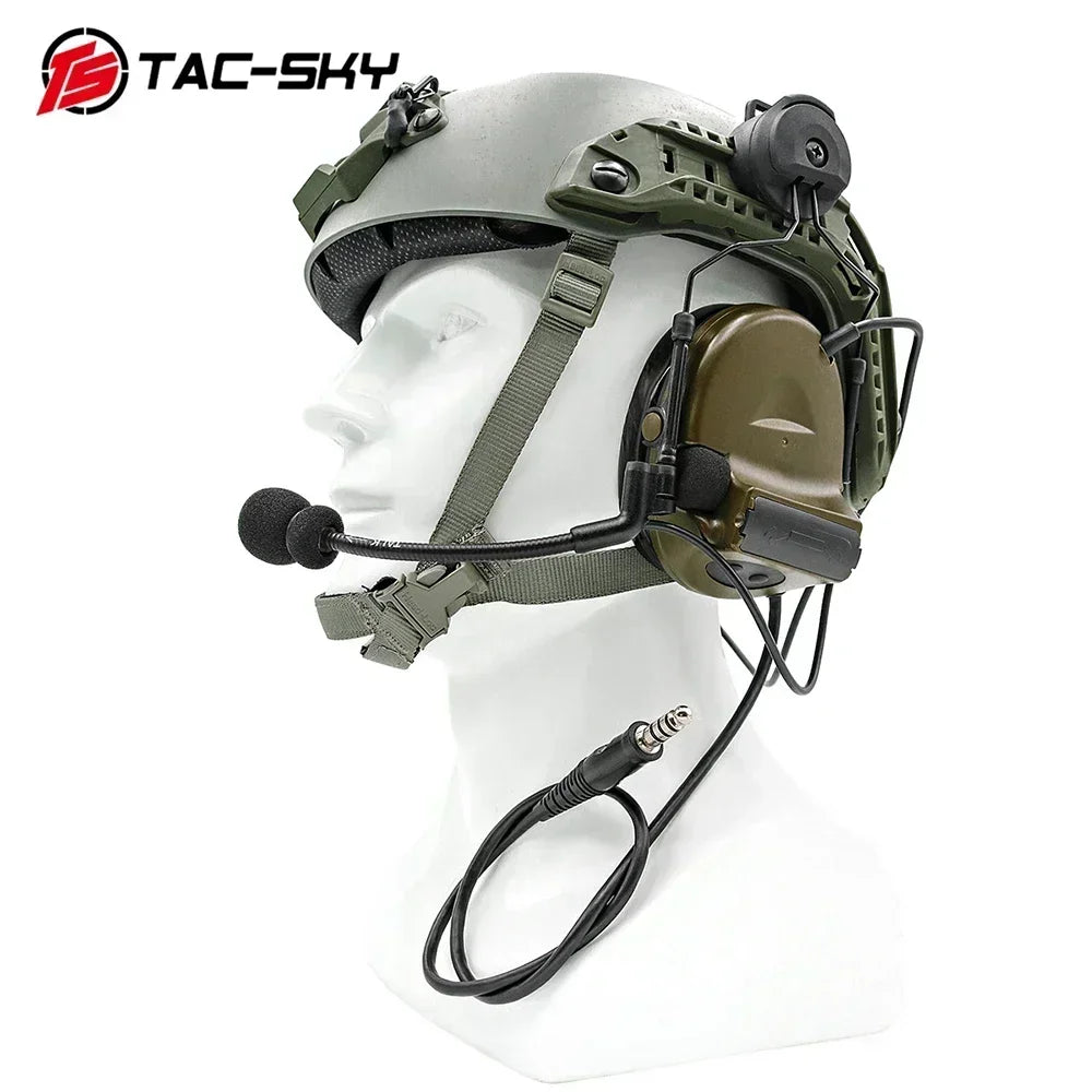 TAC -SKY TSCII Tactical Headset with ARC Rail Adapter Hearing Protection Airsoft Headphones Noise-cancelling Shooting Earmuff