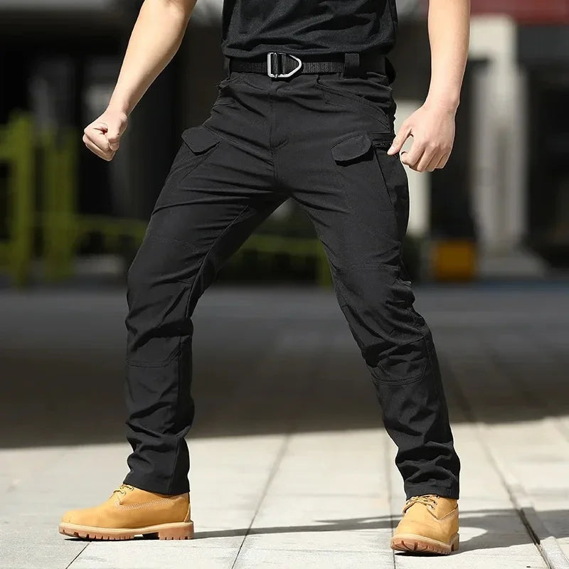 Tactical cargo pants, multi-pocket outdoor functional long pants for men, slim fit, durable and versatile