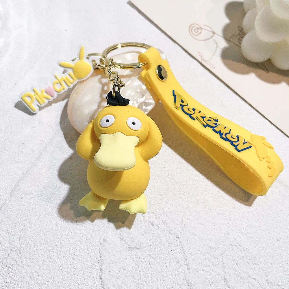 Original Pikachu figurine fashionable cartoon keychain Pokémon anime decorative model toy car decoration children's