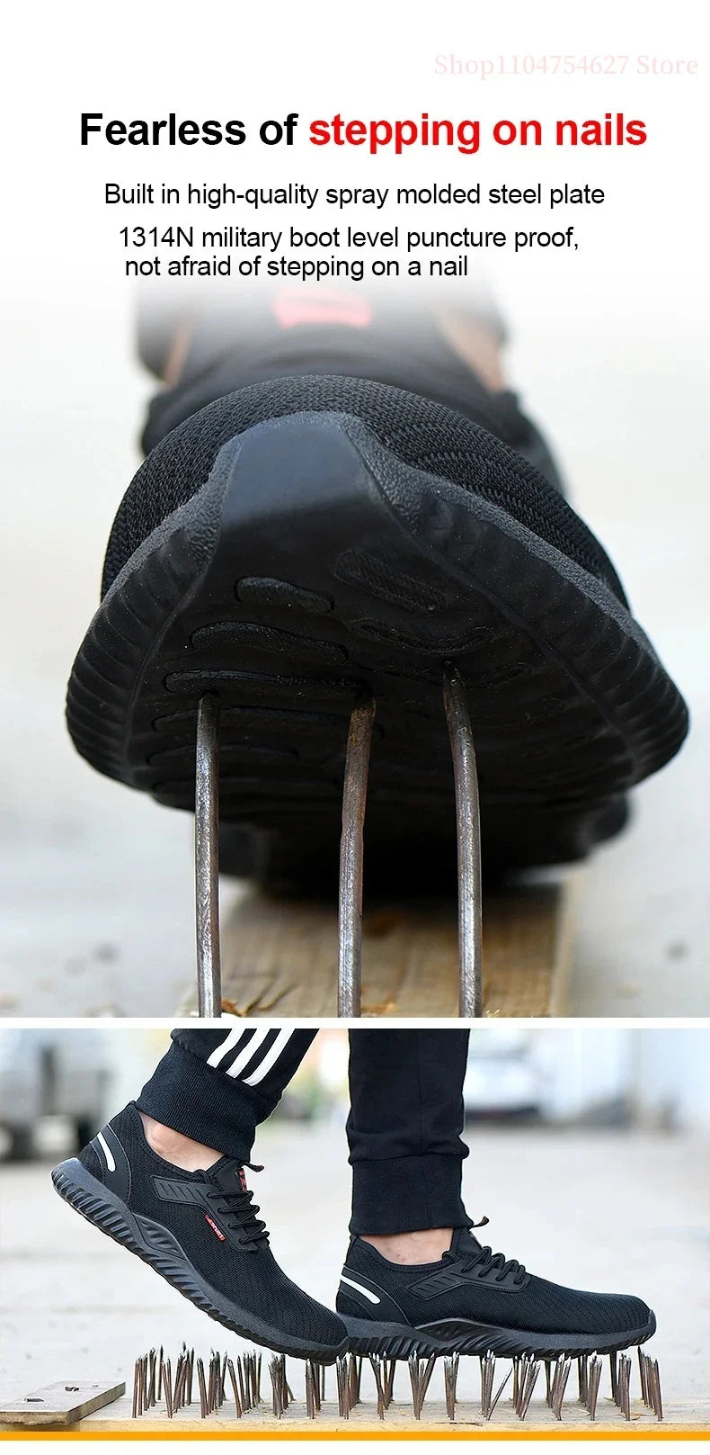 Work sports shoes Steel toe shoes Men's safety shoes Puncture-proof work shoes Boots Fashion durable shoes Safety protective sho