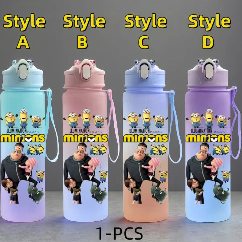 Minions Anime Character Water Cup Large Capacity Outdoor Sports Portable Rope Drinking Bottle Children's Gift Kettle