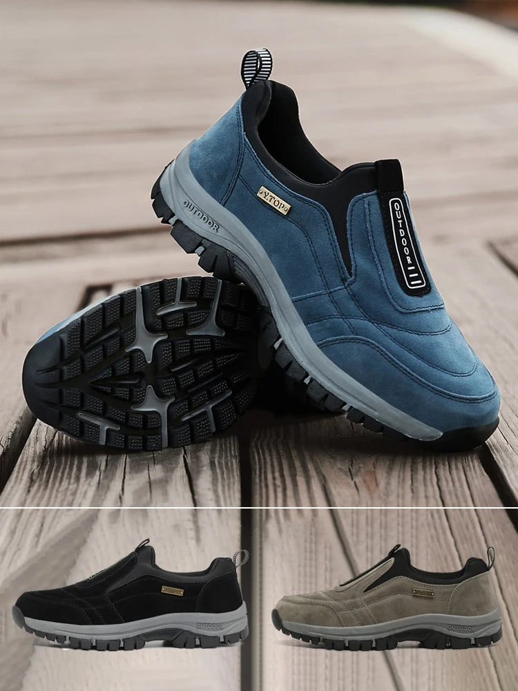 Outdoor Shoe Men Sneakers Autumn Slip On Casual Men Shoes Breathable Suede Leather Shoe Anti-skid Walking Shoe Hot Sale Footwear