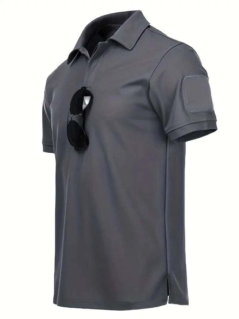 Tactical Military T-shirt Outdoor Breathable Army Combat T Shirt Quick Dry Hunting Camping Hiking Fishing Lapel Polos Tee Tops