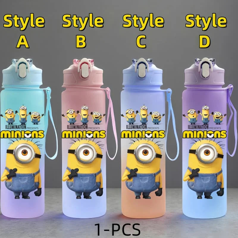 Minions Anime Character Water Cup Large Capacity Outdoor Sports Portable Rope Drinking Bottle Children's Gift Kettle