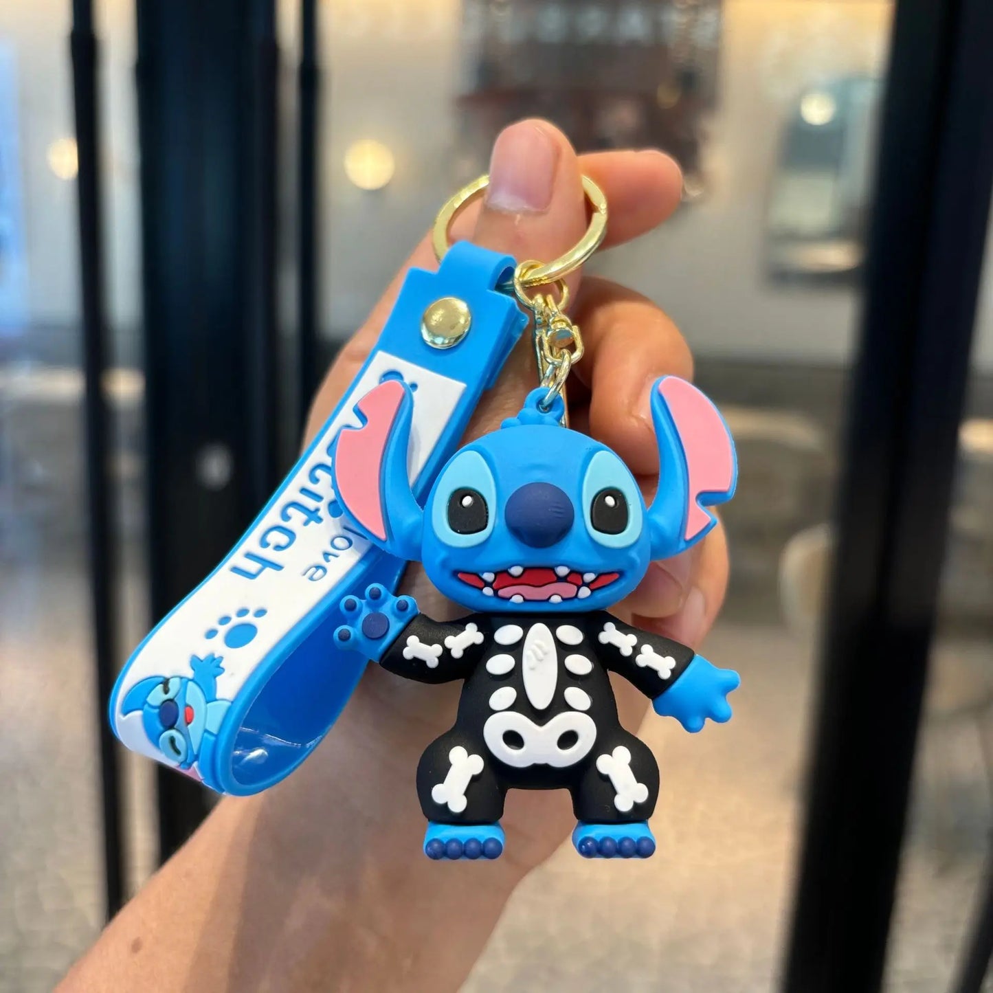 Wholesale Anime Disney Keychain New Mickey Mouse Minnie Lilo & Stitch Doll Keyring Ornament Key Chain Car Pendant Kid Toys Gifts