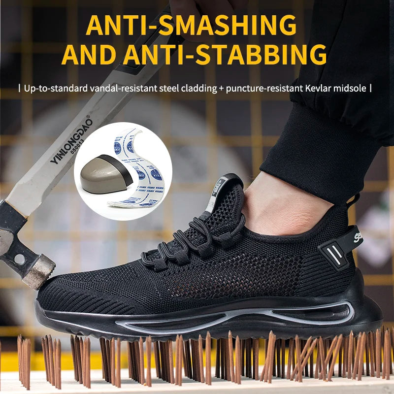 Safety Shoes Man for Work in Low Price with Steel Toe Work Wear Industrial Protection OriginalSecurity-Protection