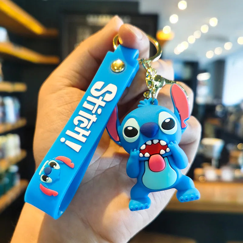 New Cartoon Anime Disney Keychain Mickey Mouse Minnie Lilo & Stitch Keyring Key Chain Car Pendant Kids Toys Gift Wholesale