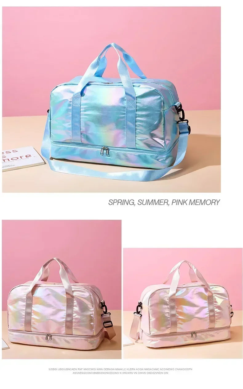 Women's gym travel bag large capacity handbag shoulder bag dry and wet separation sports fitness bag leisure luggage bag