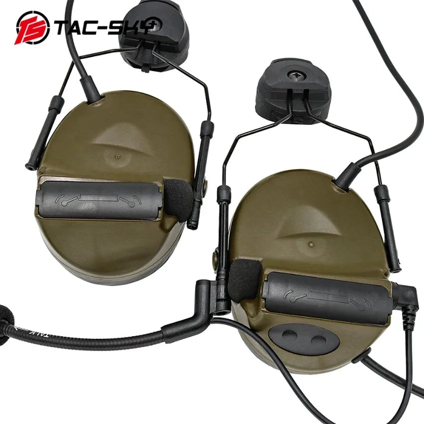 TAC -SKY TSCII Tactical Headset with ARC Rail Adapter Hearing Protection Airsoft Headphones Noise-cancelling Shooting Earmuff