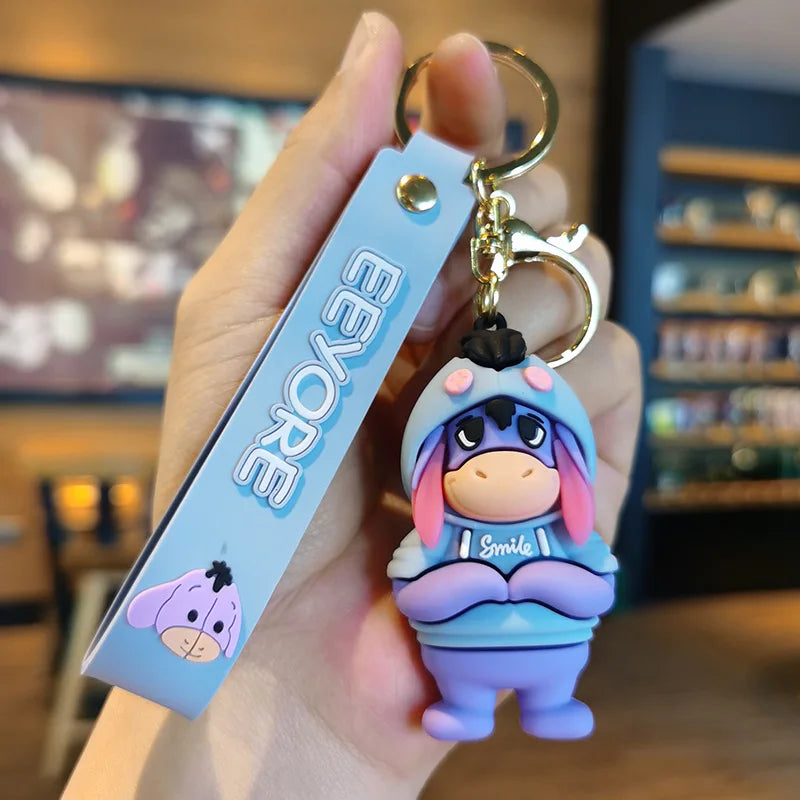 New Cartoon Anime Disney Keychain Mickey Mouse Minnie Lilo & Stitch Keyring Key Chain Car Pendant Kids Toys Gift Wholesale