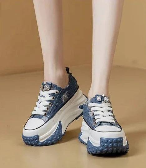 Women's Shoes High on Platform Retro Ladies Footwear Y2k Fashion Casual Light Cheap Offer Daily Routine 39 Vulcanized Shoe Deals