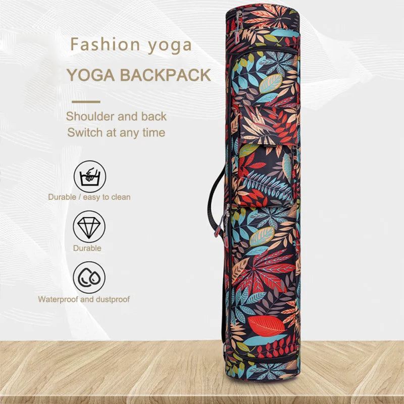 Yoga Bag Yoga Mat Bag Printed Men Women Sports Mat Bag Pilates Mat Backpack Fitness Dance Gym Mat Cover Sports Backpack