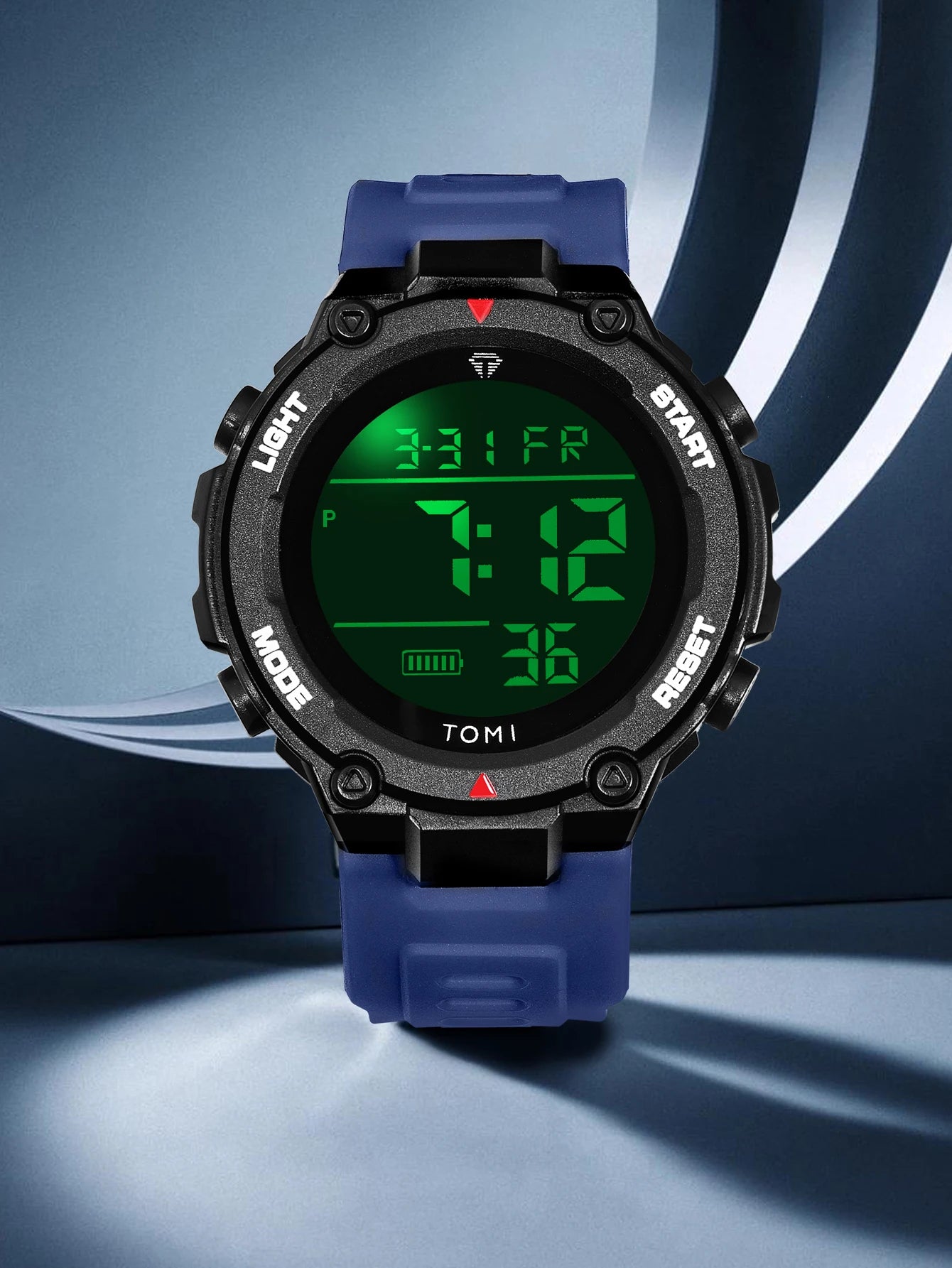 TOMI Tactical Digital Watch Military Green Black 4-Button Sport Modes Shockproof Waterproof Outdoor Hiking