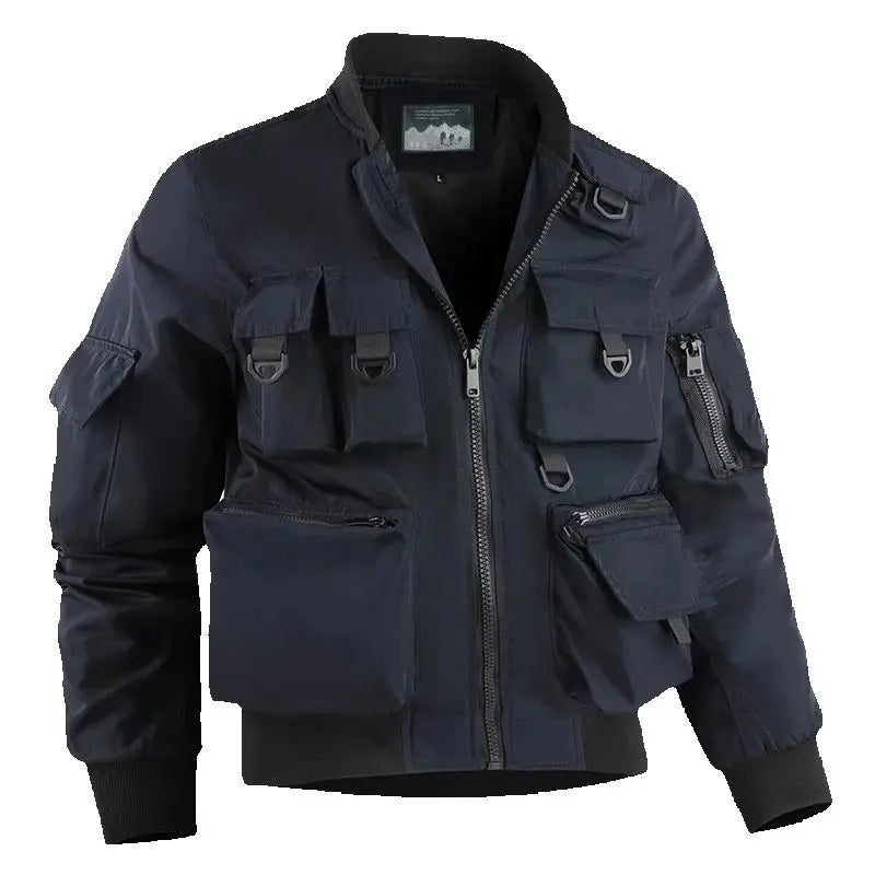 Tactical Jacket Men Autumn and Winter Casual Versatile Trend Outdoor Safari Style Cargo Coat Windproof Campus Clothing
