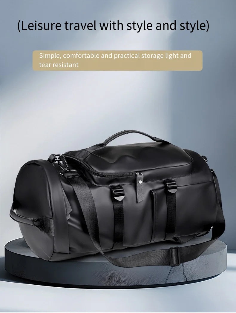 Sports Backpack, Large-Capacity Cylindrical Gym Bag, Unisex Training Bag, Dry and Wet Separation Handbag, Multi-Purpose Water-Repellent Travel Bag, Single Shoulder Crossbody Bag