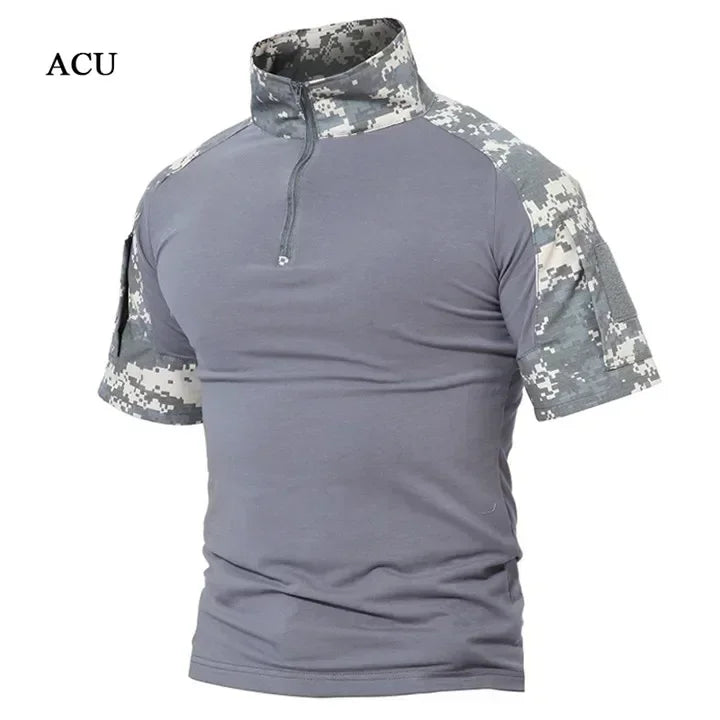 Tactical T-Shirts Men Sport Outdoor Tee Quick Dry Short Sleeve Shirt Hiking Hunting Climbing Camouflage Men Clothing Breathable