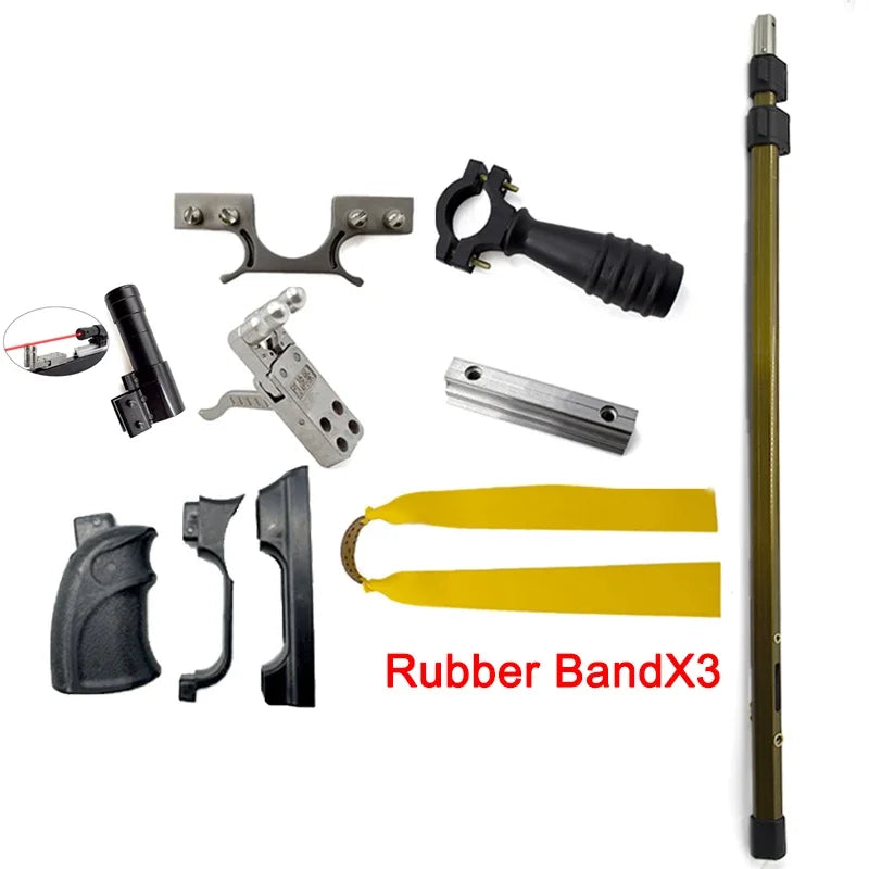 Powerful Retractable Hunting Slingshot Professional Field Hunting Shooting Steel Ball Shooting Metal Large Slingshot
