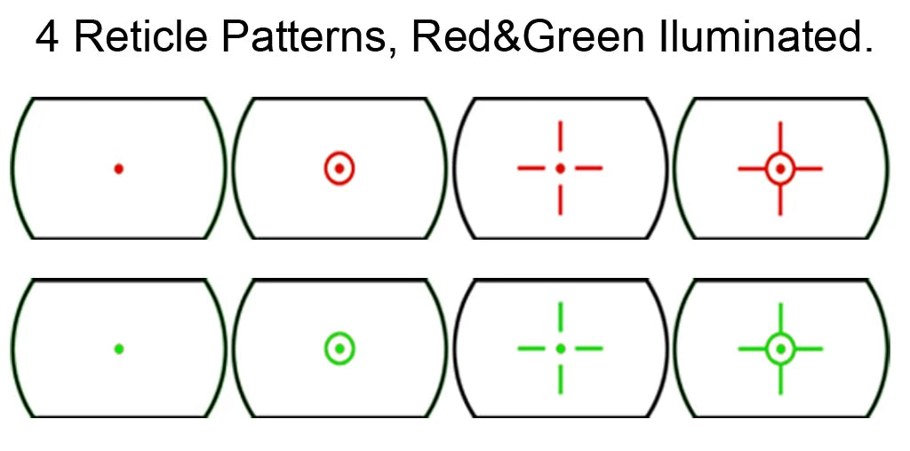 Outdoor Hunting 4 Reticle Electro Red Green Dot Sight Rifle Scope 1X22X33