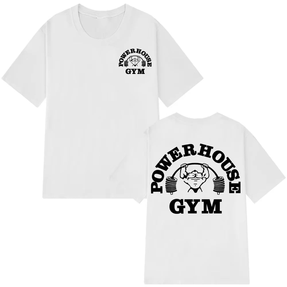Gym Logo Graphic T Shirts Men Women Olympia Fitness Short Sleeve T-shirts Summer Pure Cotton Vintage Man T-shirt Tops