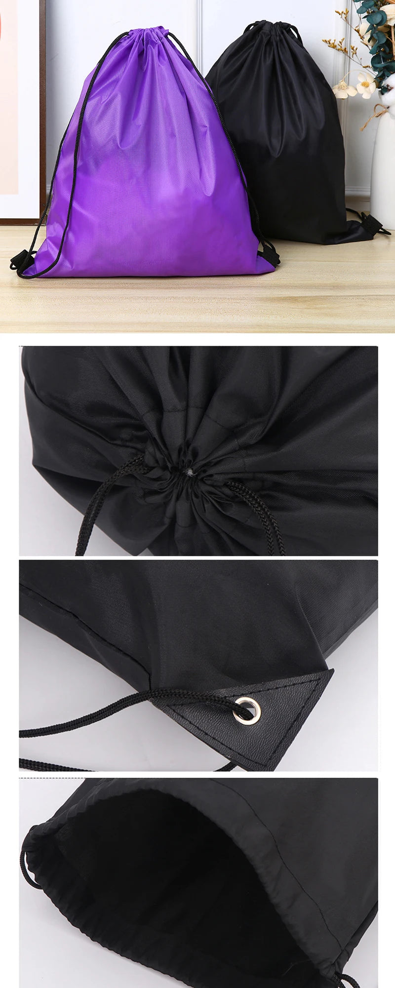 Gym Drawstring Shoe Bag,Clothes Cycling Backpack,Waterproof Belt Nylon Portable Sports Bag