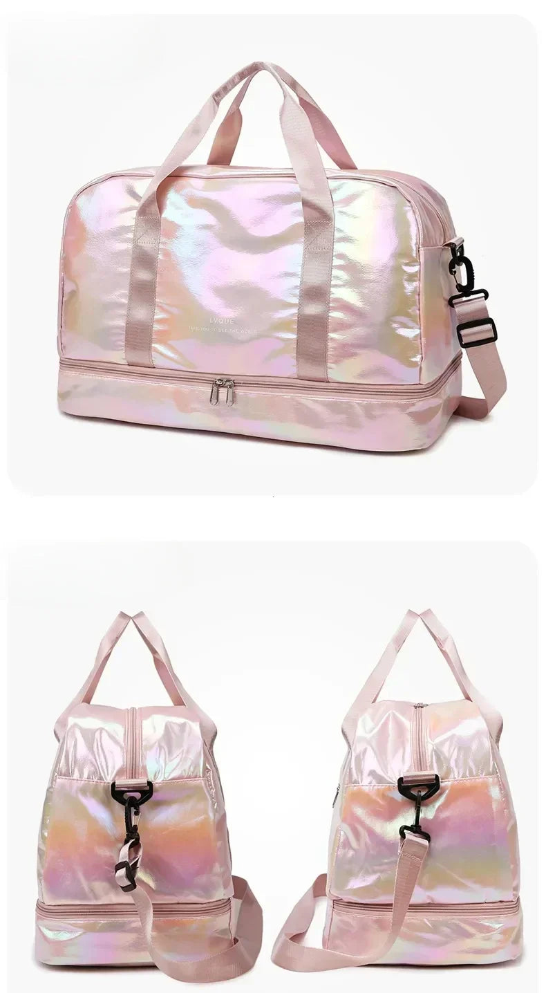Women's gym travel bag large capacity handbag shoulder bag dry and wet separation sports fitness bag leisure luggage bag