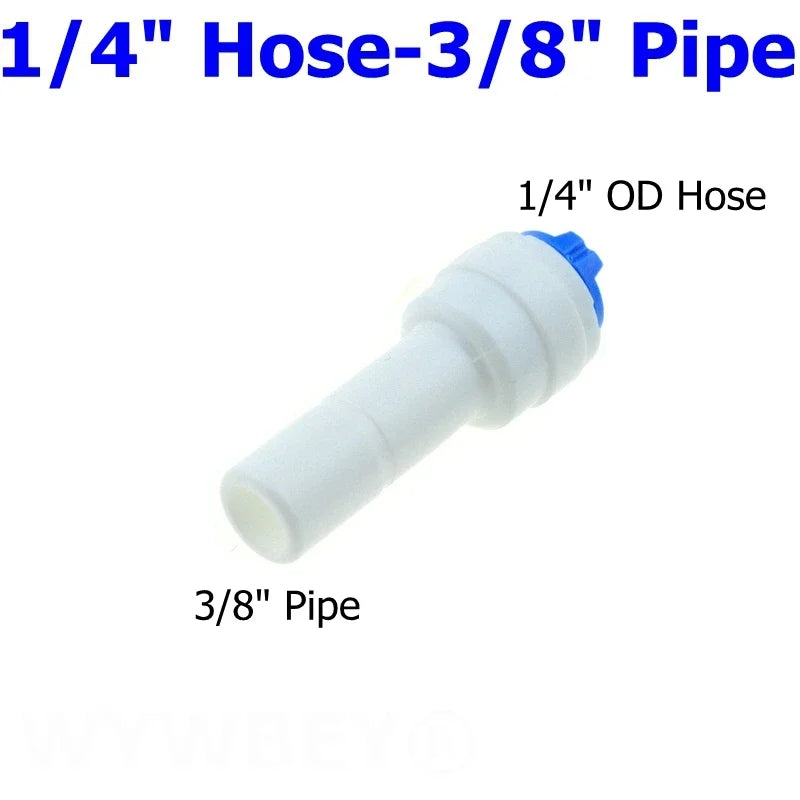 Reverse Osmosis 1/4 3/8 Hose Connection Quick Coupling 1/4 3/8 Stem L Straight Tee RO Water Aquarium Plastic Joint Pipe Fitting
