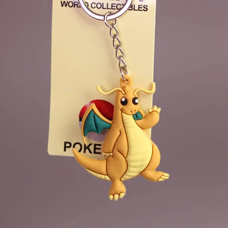 New Pokemon keychain Pikachu Pokémon PVC soft plastic pendant fashion bag pendant Charmander doll keychain car keychain