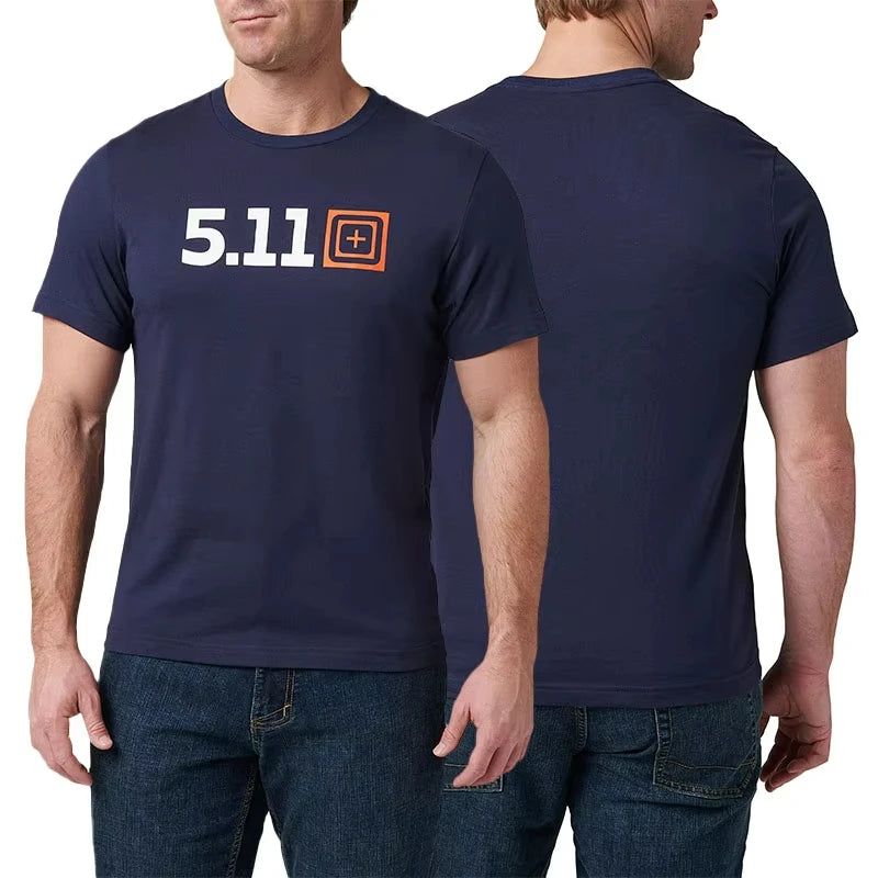 USA 5.11 Outdoor Short Sleeved Men Breathable Sweating Training Sport Printed Quick Drying T-Shirt Fighting Boxing Shirt