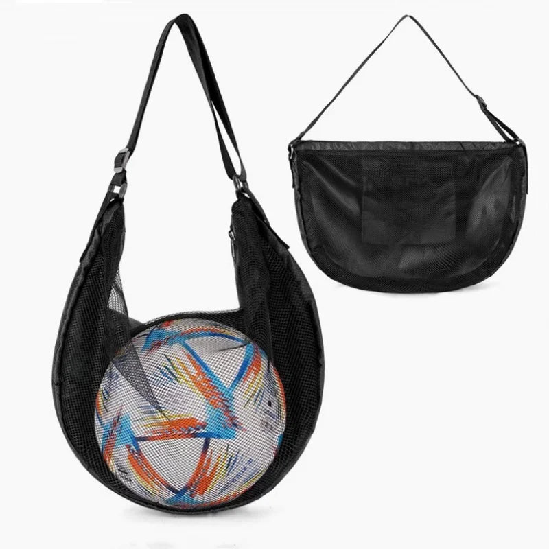Sports Gym Ball Bag with Zipper Pocket Bag Shoulder Bag Drawstring Storage Oxford Mesh Backpack Basketball Football Pocket Pouch