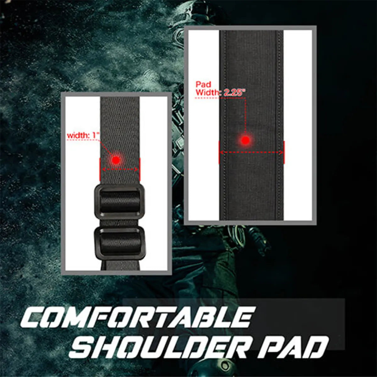 Tactical RSA Mount Padded Rifle Sling Strap Modular 1 and 2 Point 2.25 inch Wide With HK Clip Belt MAGPUL Shooting Gun Hunting