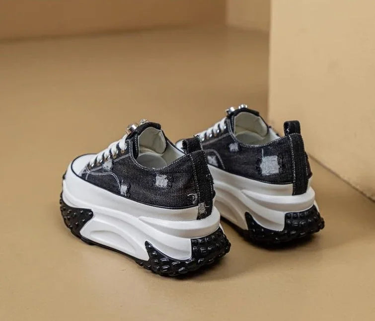 Women's Shoes High on Platform Retro Ladies Footwear Y2k Fashion Casual Light Cheap Offer Daily Routine 39 Vulcanized Shoe Deals