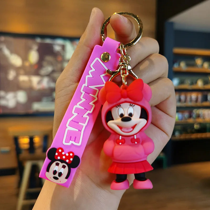 New Cartoon Anime Disney Keychain Mickey Mouse Minnie Lilo & Stitch Keyring Key Chain Car Pendant Kids Toys Gift Wholesale