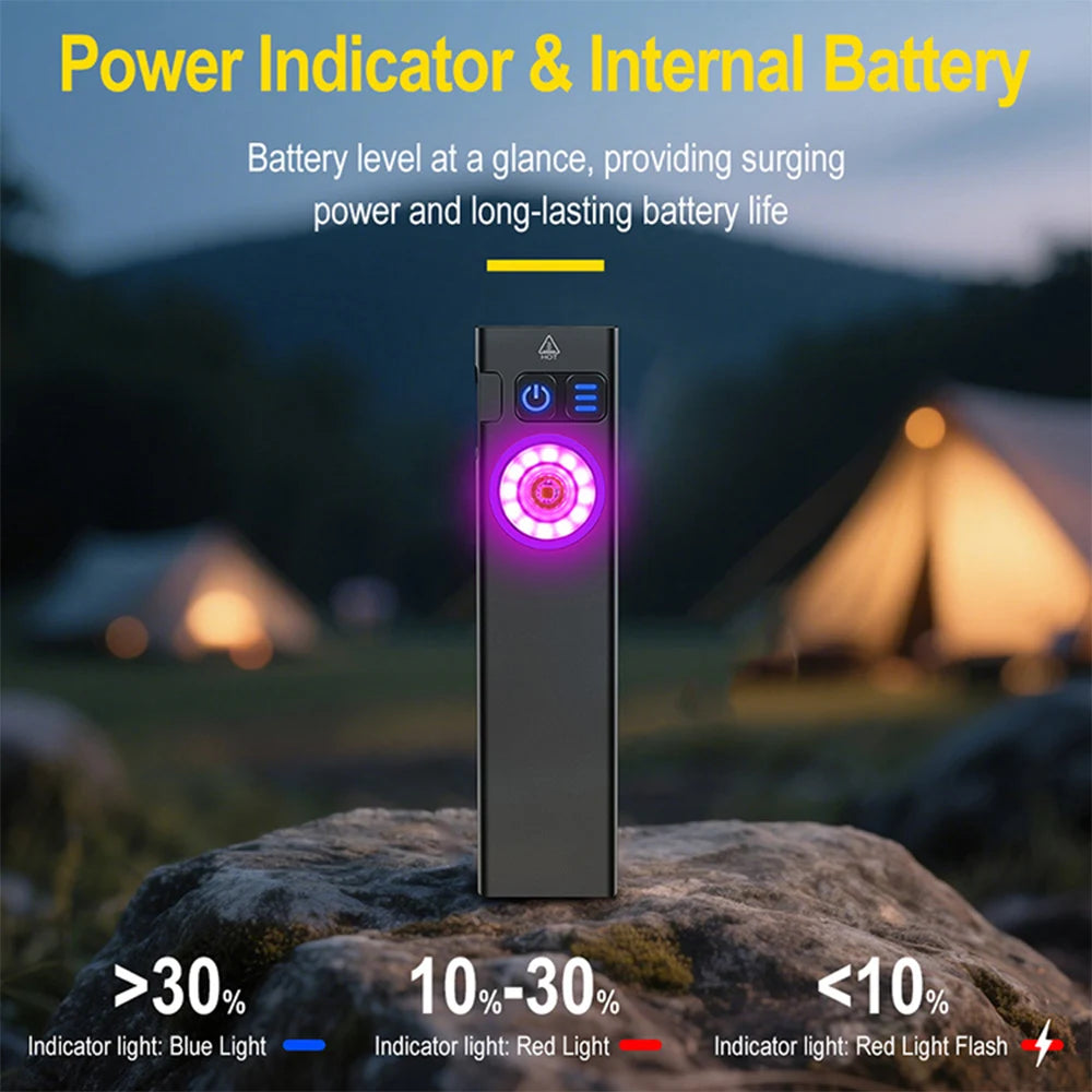 Powerful LED Flashlight Portable Super Bright Torch Multilight lllumination Type-C Charging Long Range Lantern Multi-purpose