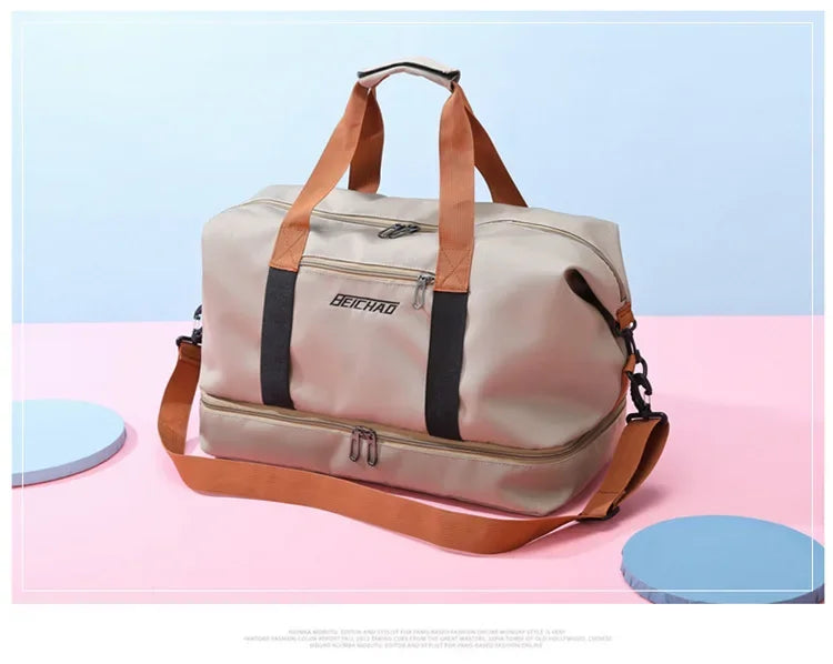 Large Capacity Fitness Bag Travel Bag Waterproof Sports Gym Bag Portable Luggage for Men Women Short Distance gym and travel bag