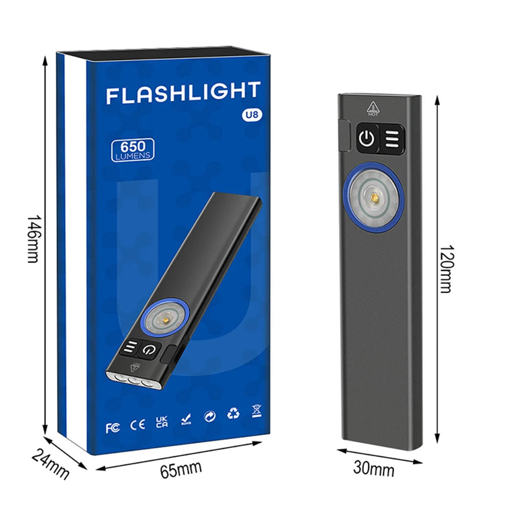 Powerful LED Flashlight Portable Super Bright Torch Multilight lllumination Type-C Charging Long Range Lantern Multi-purpose