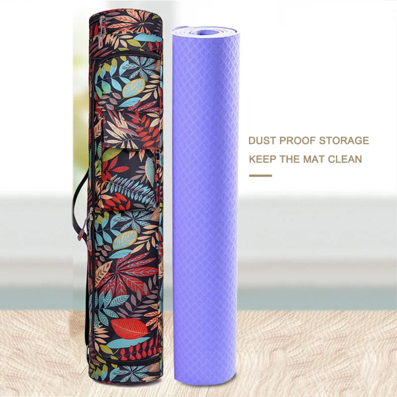 Yoga Bag Yoga Mat Bag Printed Men Women Sports Mat Bag Pilates Mat Backpack Fitness Dance Gym Mat Cover Sports Backpack