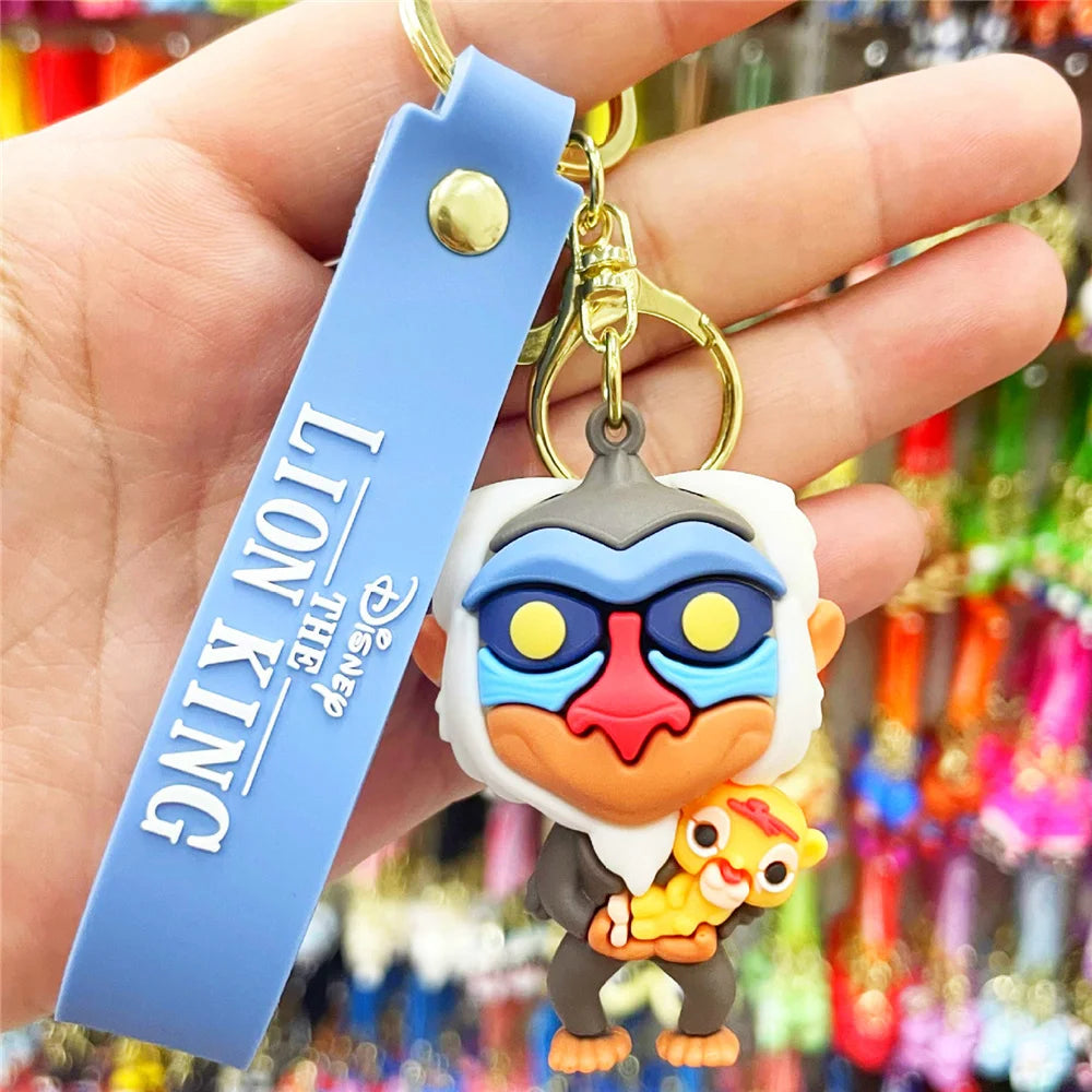 New Cartoon Anime Disney Keychain Mickey Mouse Minnie Lilo & Stitch Doll Keyring Ornament Key Chain Car Pendant Kids Toys Gift